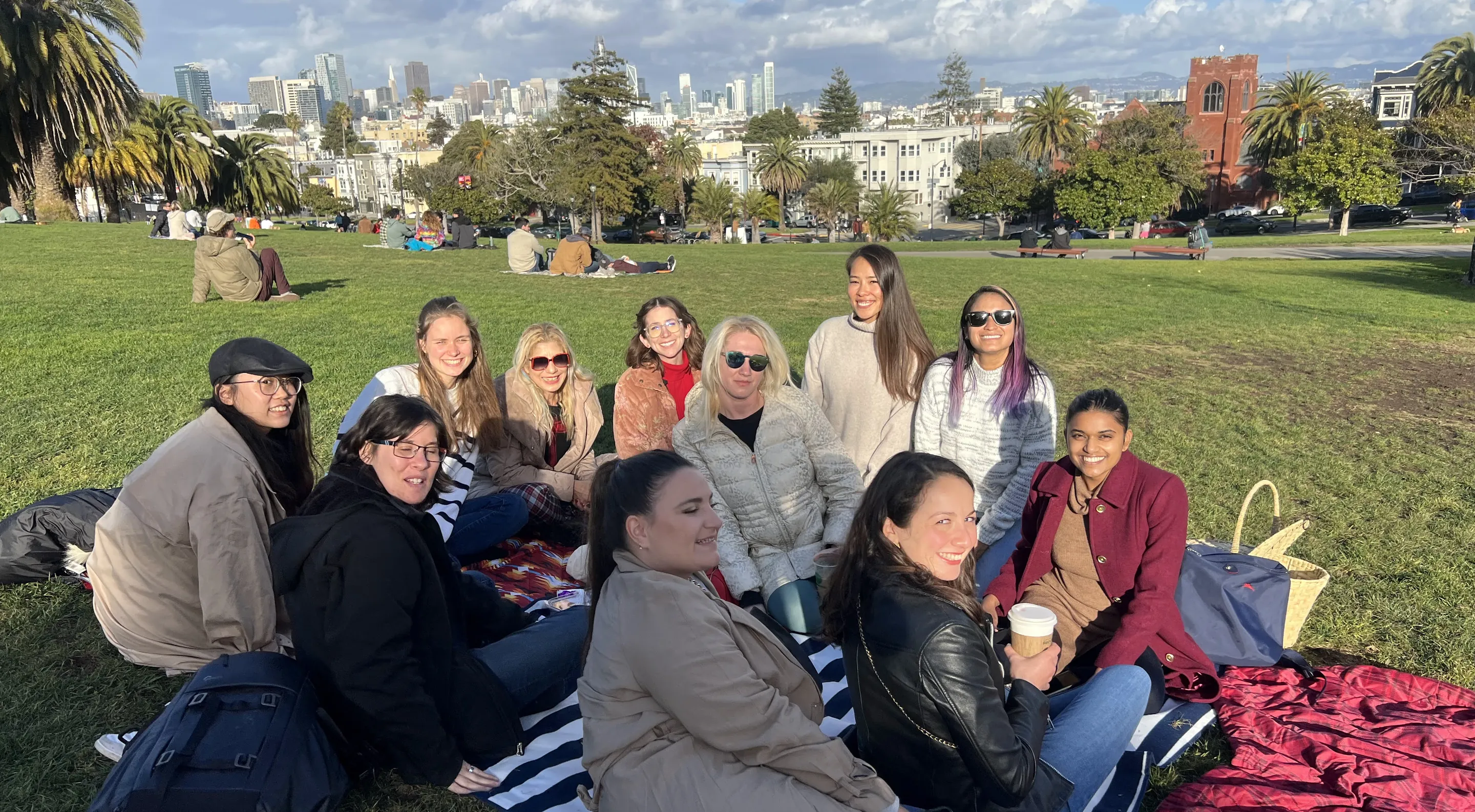 GlobeSisters members at a meetup in Mission Dolores Park, San Francisco