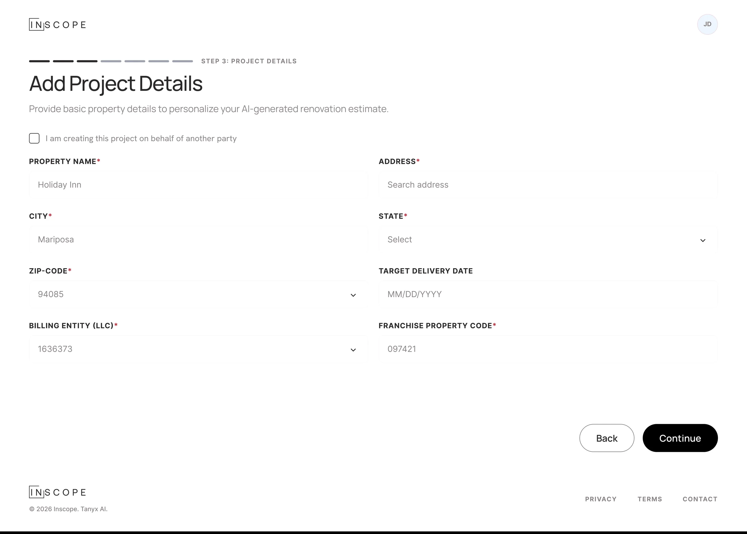 Add the property details that localize the estimate.