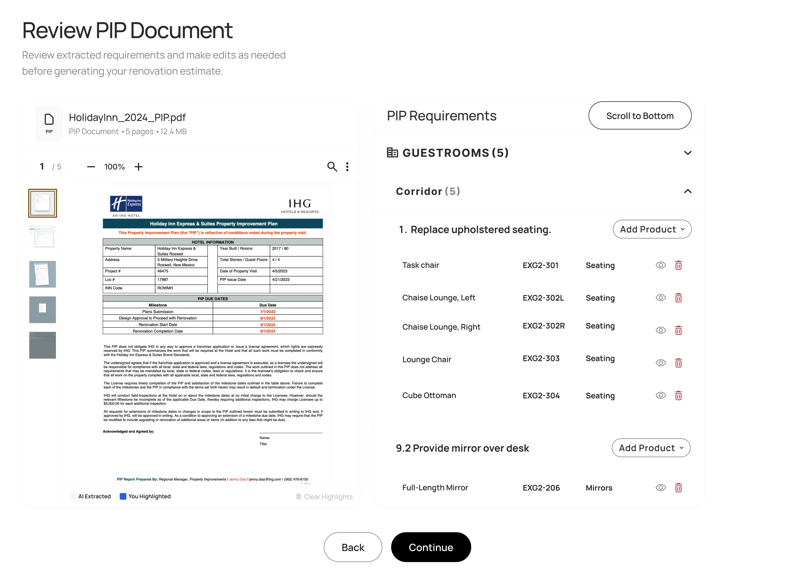 Review the requirements the AI found.